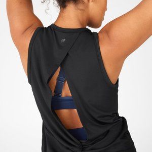 Blake Open Back Twist Tank - Black